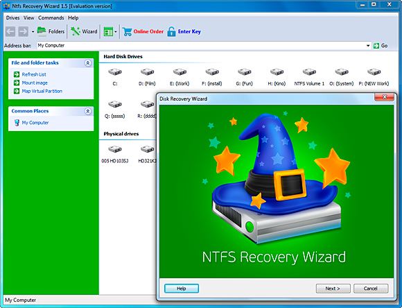 NTFS Recovery Wizard Screenshot